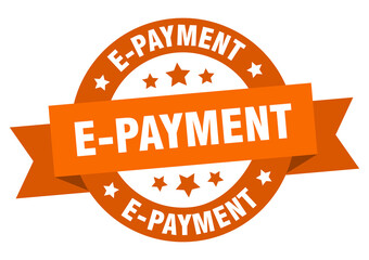 e-payment round ribbon isolated label. e-payment sign