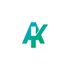 Initial letter AK logo design vector