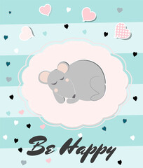 Poster for the children s room with little mouse