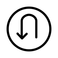 U shaped turn icon - vector illustration. Transport navigation sign.