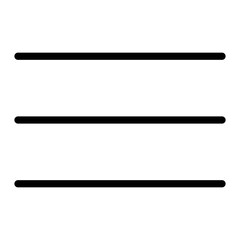 Hamburger menu bar line art vector icon for apps and websites.