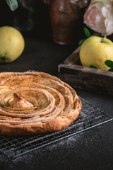 Homemade apple pie with cinnamon