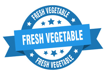 fresh vegetable round ribbon isolated label. fresh vegetable sign