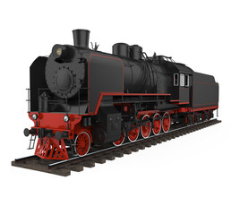 Fototapeta premium Old Steam Locomotive Isolated