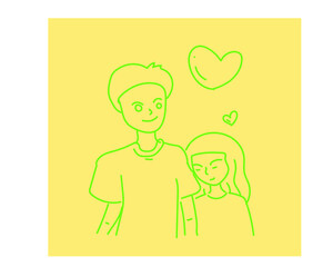 happy couple with heart