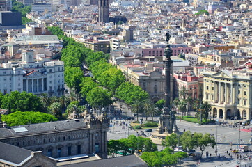 View of Barcelona from the funicular.