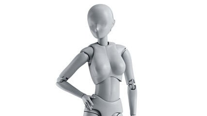 Mannequin female model woman isolated. 3D rendering