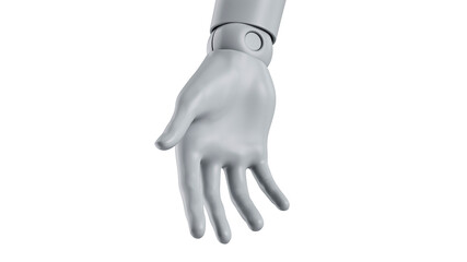 Mannequin female robot hand human plastic model. 3D rendering