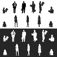 Business men and women silhouette icon