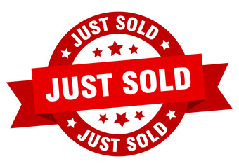 Obraz premium just sold round ribbon isolated label. just sold sign