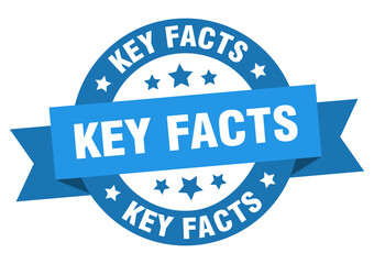 key facts round ribbon isolated label. key facts sign