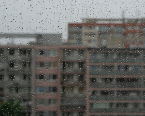 Apartment view during the rain