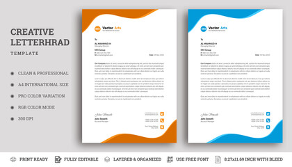 Simple Modern Letterhead vector template design.