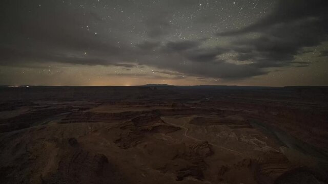 Clouds clearing to the Milky Way Galaxy over Dead Horse Point in Moab Utah 