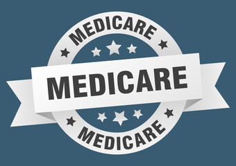 medicare round ribbon isolated label. medicare sign