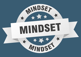 mindset round ribbon isolated label. mindset sign