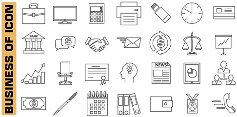 Business icons set. Icons for business, management, finance, strategy, marketing.
