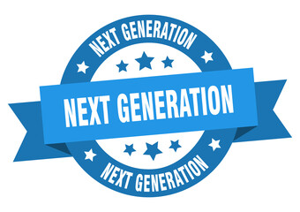 next generation round ribbon isolated label. next generation sign
