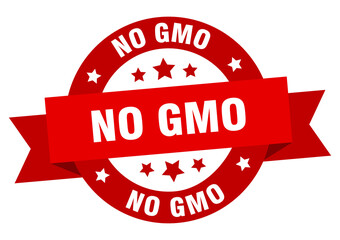Obraz premium no gmo round ribbon isolated label. no gmo sign