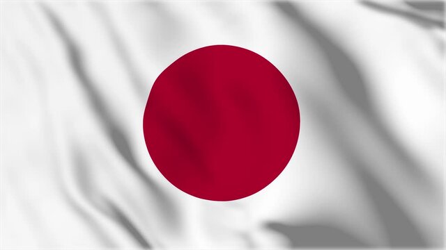 Waving flag loop. National flag of Japan