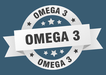omega 3 round ribbon isolated label. omega 3 sign