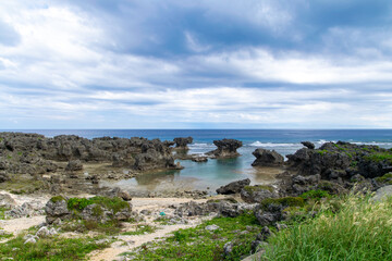 Fototapeta na wymiar 日本の沖永良部島のウジジ浜公園