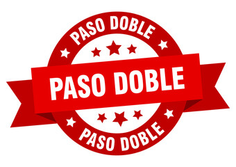 paso doble round ribbon isolated label. paso doble sign