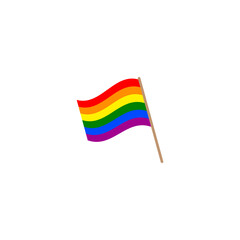 colorful simple vector flat art cartoon illustration of tilted lgbt rainbow flag