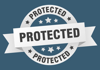 Fototapeta premium protected round ribbon isolated label. protected sign