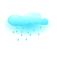 Blue cloud with rain. Cloud with raindrops. Vector illustration