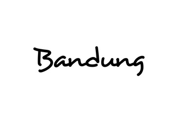 Bandung city handwritten word text hand lettering. Calligraphy text. Typography in black color