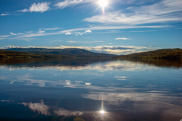Fototapeta na wymiar mountain lake in the morning, åre, jämtland, sverige