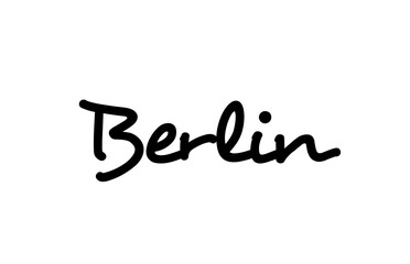 Fototapeta na wymiar Berlin city handwritten word text hand lettering. Calligraphy text. Typography in black color