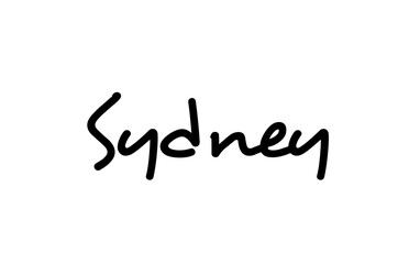 Fototapeta na wymiar Sydney city handwritten word text hand lettering. Calligraphy text. Typography in black color