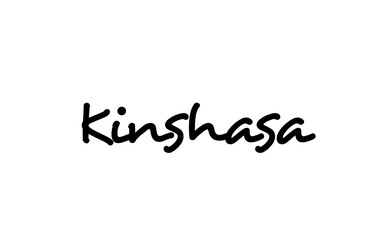 Kinshasa city handwritten word text hand lettering. Calligraphy text. Typography in black color