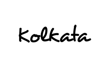 Fototapeta na wymiar Kolkata city handwritten word text hand lettering. Calligraphy text. Typography in black color