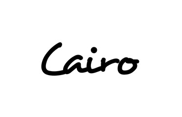 Cairo city handwritten word text hand lettering. Calligraphy text. Typography in black color