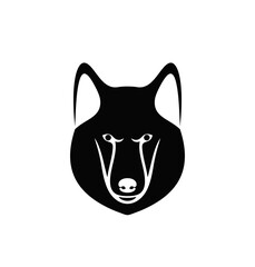 Wolf head logo. Isolated wolf head on white background
