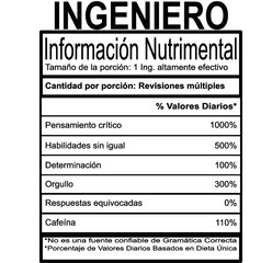 Información Nutrimental - Ingeniero