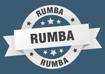rumba round ribbon isolated label. rumba sign