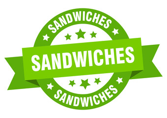 sandwiches round ribbon isolated label. sandwiches sign