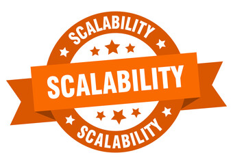 scalability round ribbon isolated label. scalability sign
