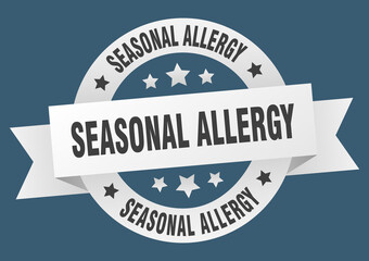 seasonal allergy round ribbon isolated label. seasonal allergy sign