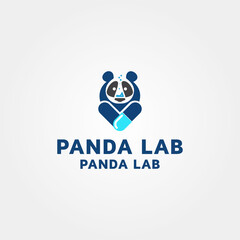 Panda Lab logo design template idea