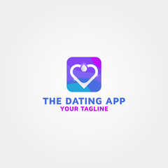 Dating App vector logo design template idea and inspiration