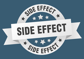 side effect round ribbon isolated label. side effect sign