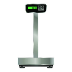 The device for measuring weight. Electronic scales on a white background. Vector illustration