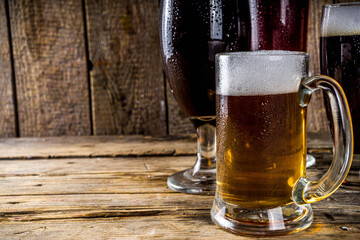 Set of various beer glasses