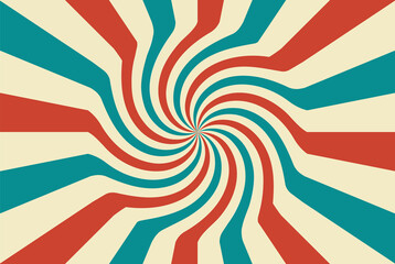 Classic retro colors twirl spiral line pattern. - Vector.