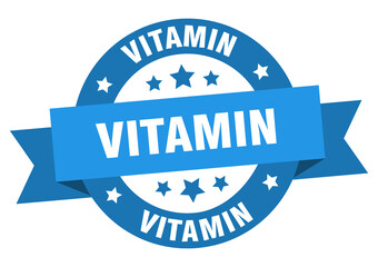 Fototapeta premium vitamin round ribbon isolated label. vitamin sign